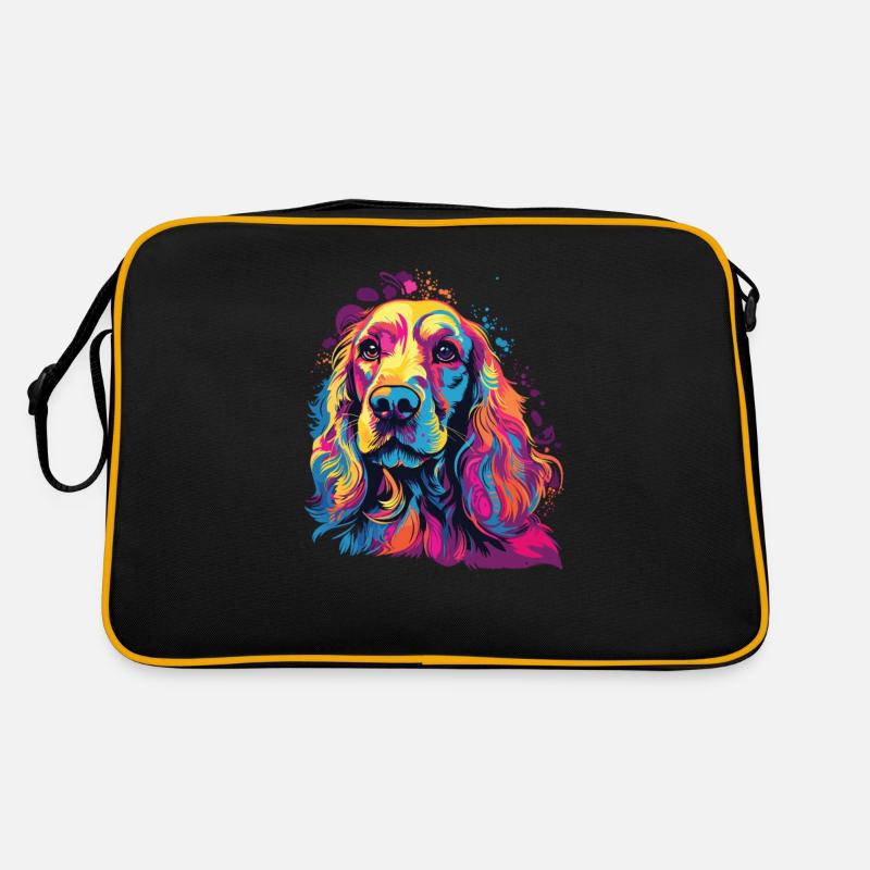 Wasserfarben Farbenfroher Cocker Spaniel Retro Tasche