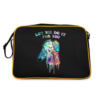 Funny Borzoi Dog Meme Pop Art - Retro Bag - black/gold - Back