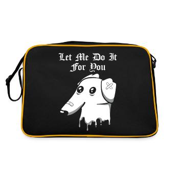 Funny Borzoi Dog Meme Goth - Retro Bag - black/gold - Back
