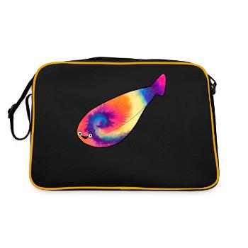 Funny Sacabambaspis Fish Meme Tie Dyeing - Retro Bag - black/gold - Back