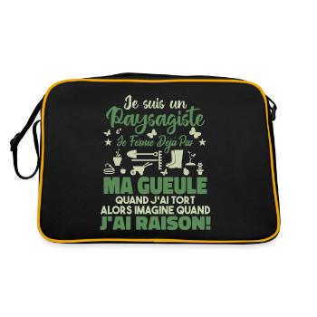 Paysagiste Paysagisme Paysagiste Aménagement - Sac Retro - noir/or - Dos
