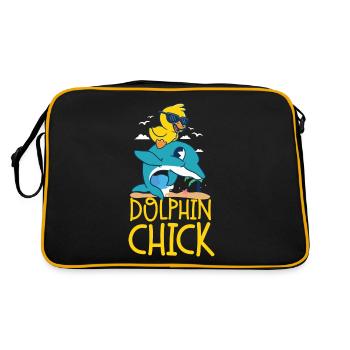 Dolphin Chicken Dolphin Chick - Retro Tasche - Schwarz/Gold - Hinten