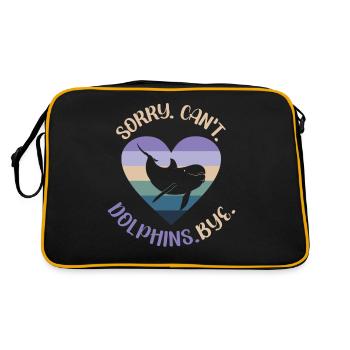 Dolphin Sorry. Cant. Dolphins. - Retro Tasche - Schwarz/Gold - Hinten
