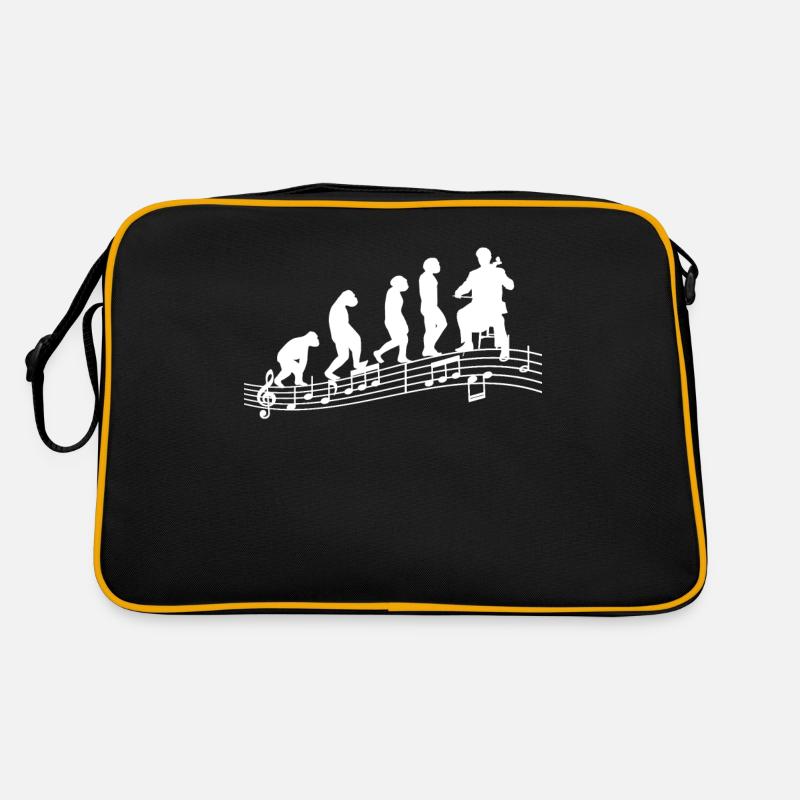 Cellospieler Cellist-Musiker Collo-Musik Evolution - Retro Tasche - Schwarz/Gold