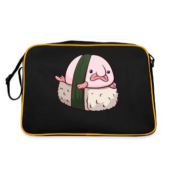 Kawaii Blobfish Sushi Cuisine Japonaise - Sac Retro - noir/or - Dos