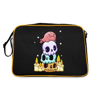 Kawaii Pastel Goth Blobfish crânes bougies - Sac Retro - noir/or - Dos
