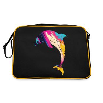 Dolphin - Retro Tasche - Schwarz/Gold - Hinten