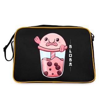 Blobfish Boba Bubble Milk Tea - Retro Bag - black/gold - Back