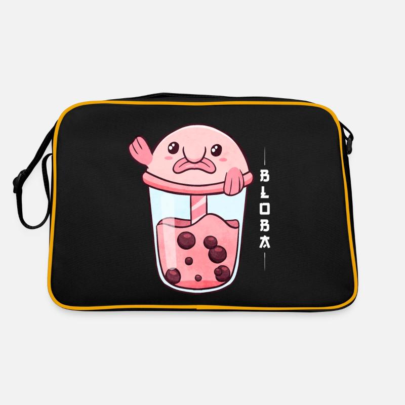Blobfish Boba Bubble Milk Tea Retro Tasche