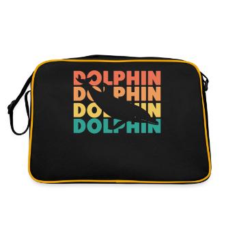 Dolphin Retro Vintage Dolphin - Retro Tasche - Schwarz/Gold - Hinten