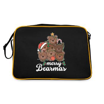 Joyeux Noël Bearmas Pun Ours - Sac Retro - noir/or - Dos