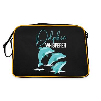 Dolphin Dolphin Whisperer - Retro Tasche - Schwarz/Gold - Hinten