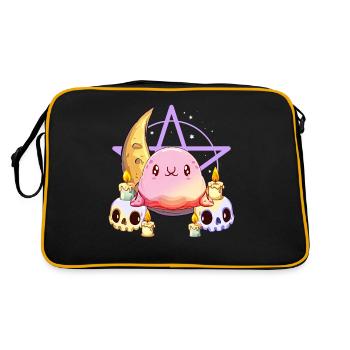 Kawaii Pastel Goth Blobfish croissant de lune crâne - Sac Retro - noir/or - Dos
