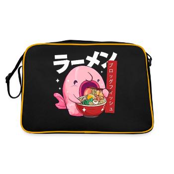 Kawaii Blobfish Ramen Cuisine Japonaise - Sac Retro - noir/or - Dos