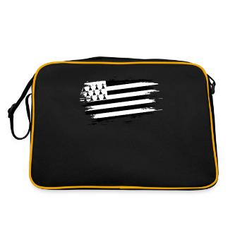 Gift for a fire Breton flag Breizh Bretagne - Retro Bag - black/gold - Back