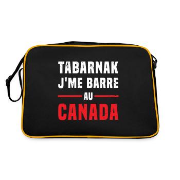 TABARNAK Je Me Barre Au Canada Humour - Sac Retro - noir/or - Dos