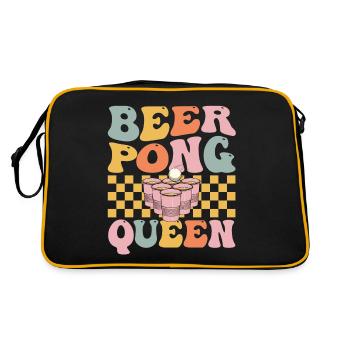 Groovy Beer Pong Girl Player Trinkspiel - Retro Tasche - Schwarz/Gold - Hinten