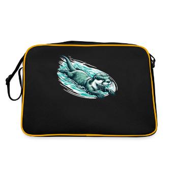 Loutre animaux mignons pour les enfants dessinant des loutres - Sac Retro - noir/or - Dos