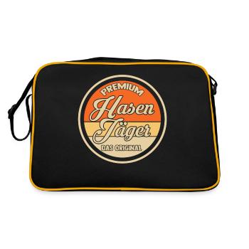 Hasenjäger Hasenjagd Kaninchenjagd Jäger - Retro Tasche - Schwarz/Gold - Hinten