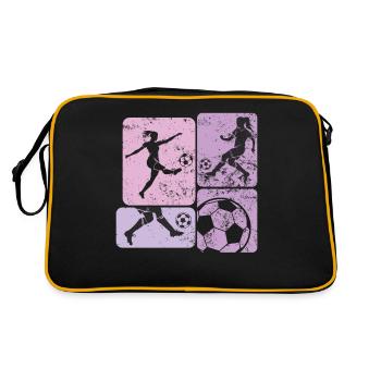 Soccer féminin, Football féminin, Football féminin - Sac Retro - noir/or - Dos