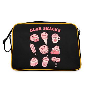 Kawaii Blobfish Strawberry Snacks - Retro Bag - black/gold - Back
