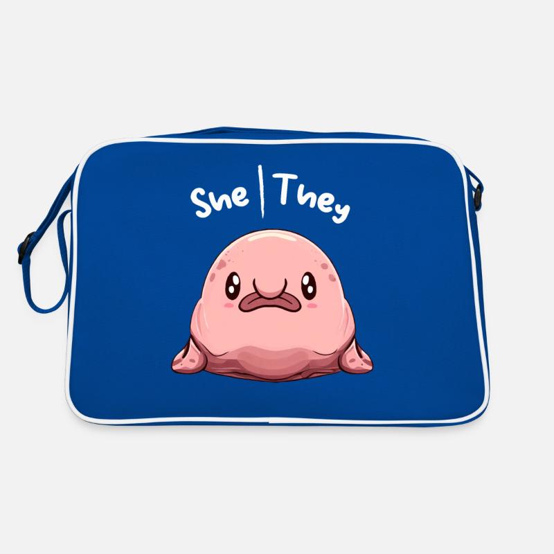 Kawaii Non Binary Queer Pronouns Blobfish Pronouns Retro Tasche