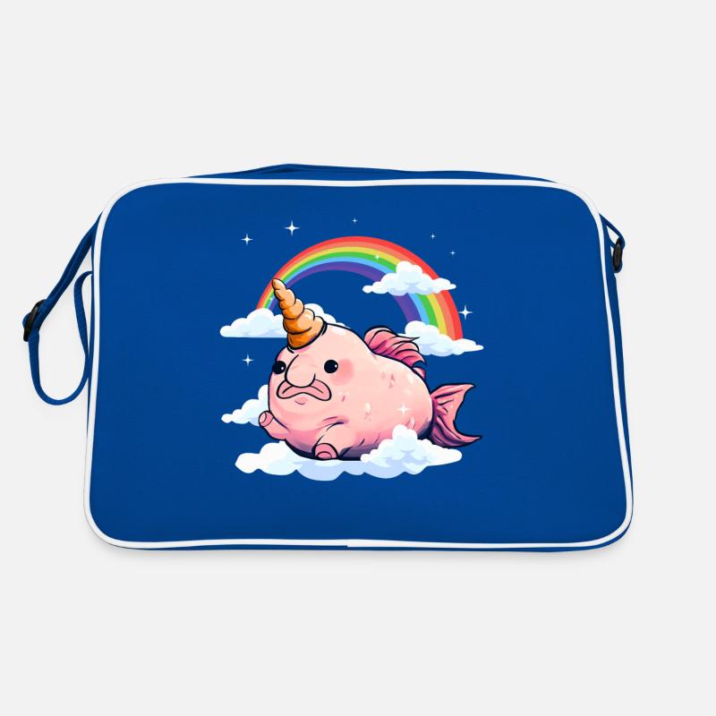 Kawaii Blobfisch Einhorn Regenbogen Retro Tasche