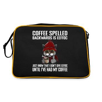 Coffee Spelled Backwards Is Eeffoc Cats & Coffee - Sac Retro - noir/or - Dos