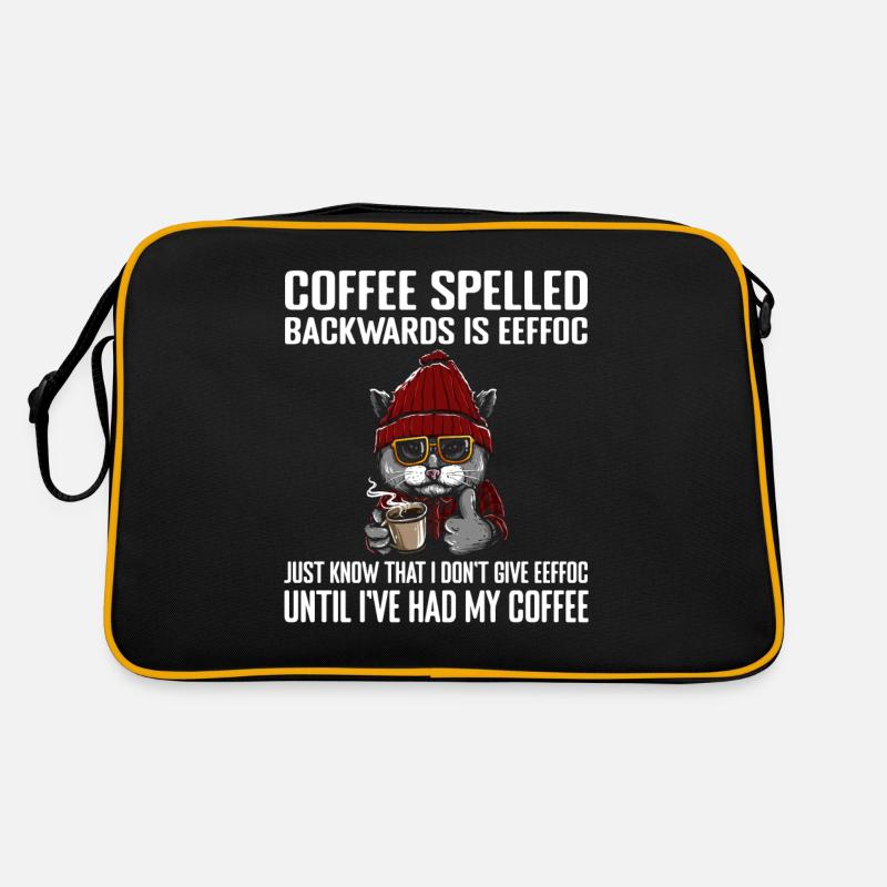 Coffee Spelled Backwards Is Eeffoc Cats & Coffee Sac Retro