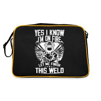 Yes I Know I'm On Fire Let Me Finish This Weld - Sac Retro - noir/or - Dos