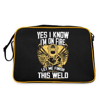 Yes I Know I'm On Fire Let Me Finish This Weld - Sac Retro - noir/or - Dos