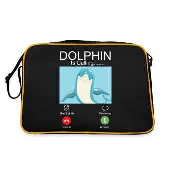 Dolphin Phone Display Dolphin Is - Retro Tasche - Schwarz/Gold - Hinten