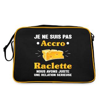 accro raclette humour raclette fromage homme drole - Sac Retro - noir/or - Dos