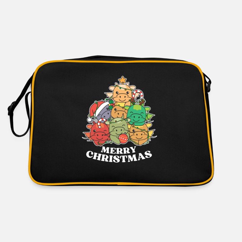 Frohe Weihnachten Drache Heiligabend Drachen Retro Tasche
