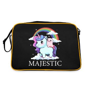 Blobfisch Einhorn Regenbogen - Retro Tasche - Schwarz/Gold - Hinten