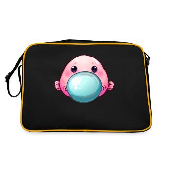 Lustiger Blobfisch Kaugummi - Retro Tasche - Schwarz/Gold - Hinten