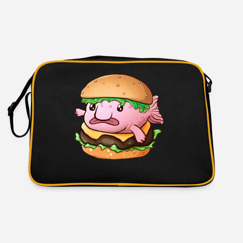 Funny Blob Fish Hamburger Retro Bag