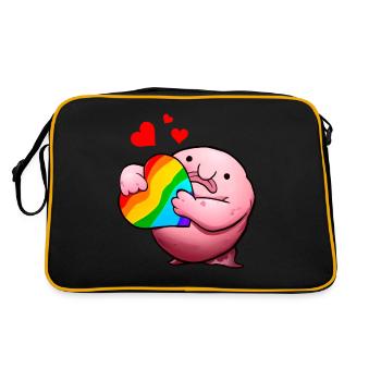 Blobfish LGBTQ Pride arc-en-ciel - Sac Retro - noir/or - Dos