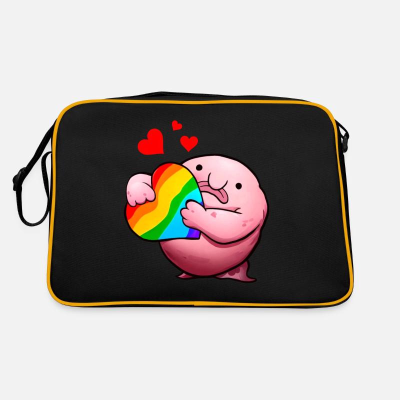 Blobfisch LGBTQ-Stolz Regenbogen Retro Tasche