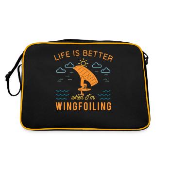 Planches de wingfoil Surfer Wingfoil Kitefoil - Sac Retro - noir/or - Dos