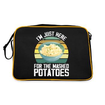 I'm Just Here For The Mashed Potatoes Funny Gag - Retro Bag - black/gold - Back