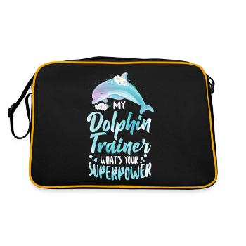 Dolphin I'm A Dolphin Trainer - Retro Tasche - Schwarz/Gold - Hinten