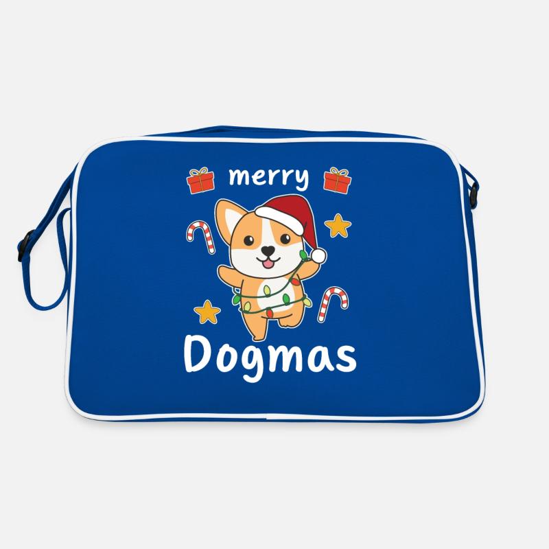 Joyeux Dogmes Jeu de mots Corgi Noël Sac Retro