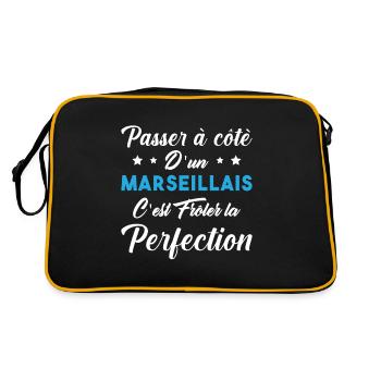 Marseille Perfection Humour Culture France Homme - Sac Retro - noir/or - Dos
