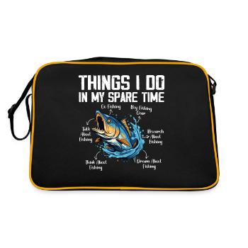 Things I Do In My Spare Time Fishing Lover - Sac Retro - noir/or - Dos