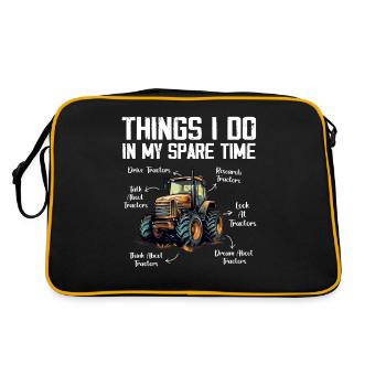 6 Things I Do In My Spare Time Tractors lover - Sac Retro - noir/or - Dos