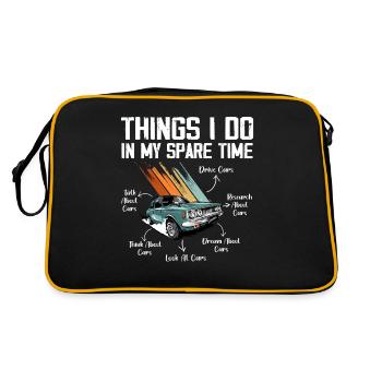6 Things I Do In My Spare Time Car Enthusiast Cars - Sac Retro - noir/or - Dos