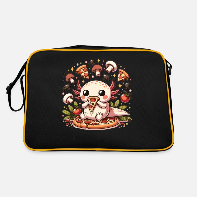 Snaxolotl oder Pizzalotl Axolotl liebt Pizza Retro Tasche