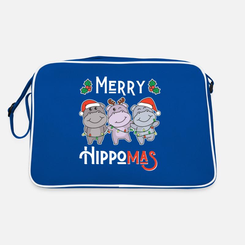 Joyeux Noël hippopotame de jeu de mots d’Hippoma Sac Retro