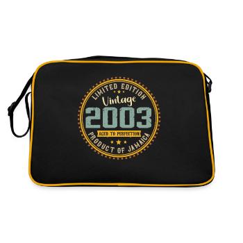 Jahrgang 2003 Geburtstagsgeschenk 2003 - Retro Tasche - Schwarz/Gold - Hinten